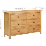 vidaXL Komoda s ladicama 105 x 33,5 x 73 cm od masivne hrastovine | shoptok.hr