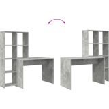 vidaXL Miza s polico Betonsko siva 138.5 x 55 x 143 cm Konstruiran les | Shoptok.si