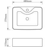 vidaXL umivaonik s otvorom za slavinu 48x37x13,5 cm keramički zlatni | shoptok.hr