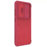 Nillkin Qin Leather Pro preklopna torbica z zaščito za kamero za Samsung Galaxy S23 – rdeča | Shoptok.si