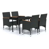  5-dijelni vrtni blagovaonski set s jastucima crni | shoptok.hr