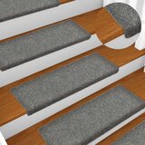  Otirači za stepenice 10 kom 65x21x4 cm svjetlosivi prošiveni | shoptok.hr