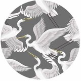  Okrugla fototapeta - Pastel birds – a delicate pattern of white and grey herons on a light pink background 140x140 | shoptok.hr