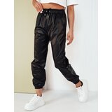 DStreet Spodnie damskie skórzane joggery MAGIR czarne | shoptok.hr