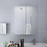  323607 Bathroom Mirror Cabinet White 60x15x75 cm MDF | shoptok.hr