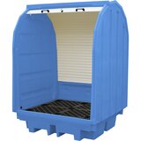 eurokraft basic PE-odlagališče za nevarne snovi, z žaluzijo, za sode 4 x 200 l, prestrezna prostornina 410 l | Shoptok.si