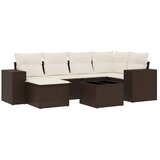  7-dijelni set vrtnih sofa od poliratana s jastucima smeđi | shoptok.hr
