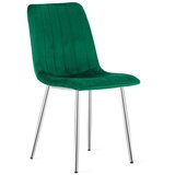 Lava stolica - baršunasto zelena / kromirane noge x 1 | shoptok.hr