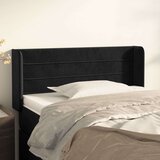  Uzglavlje s ušima crno 103x16x78/88 cm baršunasto | shoptok.hr