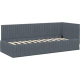  Kutni krevetni okvir s madracem s uzglavljem 2 pcs Siva Baršun | shoptok.hr