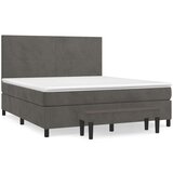  Box spring postelja z vzmetnico temno siva 180x200 cm žamet, (20901530) | Shoptok.si