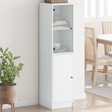 vidaXL Visoka omara s steklenimi vrati bela 35x37x142 cm Cene