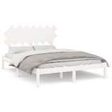 The Living Store Posteljni okvir bel 150x200 cm trden les - Posteljni Okvir, (21529992) | Shoptok.si