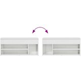 vidaXL Lavica za čevlje visokega sijaja bela 102x30,5x45 cm | Shoptok.si