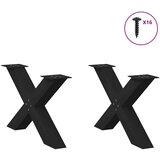  Noge za klubsko mizico v obliki črke X, 2 kosa, črne, 70 x (42-43) cm, jeklo, (22123843) | Shoptok.si