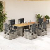 vidaXL 7-dijelni vrtni blagovaonski set sivi od poliratana | shoptok.hr