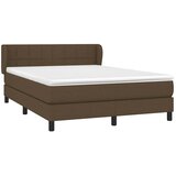  Krevet s oprugama i madracem tamnosmeđi 140 x 190 cm od tkanine | shoptok.hr