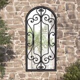  Vrtno ogledalo crno 100 x 45 cm željezno za vanjsku upotrebu | shoptok.hr