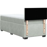 vidaXL Box spring postelja z vzmetnico svetlo siva 90x200 cm žamet | Shoptok.si
