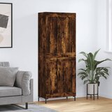 vidaXL Visoka komoda dimljeni hrast 69 5x34x180 cm konstruiranog drva | shoptok.hr