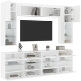 vidaXL 6-dijelni set zidnih TV ormarića s LED svjetlima bijeli | shoptok.hr