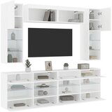 vidaXL Komplet TV omaric z LED lučkami 6-delni bel | Shoptok.si