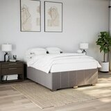 Maison Chic Posteljni okvir - Dvoposteljna postelja - Zakonska postelja brez vzmetnice taupe 140x190 cm blago-J12623, (21760825) | Shoptok.si