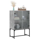 vidaXL Bočni ormarić sa staklenim vratima boja betona 69 x 37 x 100 cm | shoptok.hr