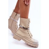 Boto Women's Embellished Leather Boots Workery Beige Totah | ePonuda.com