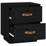  Noćni ormarići 2 kom crna 40 x 34 x 45 cm od masivne borovine | shoptok.hr