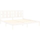 Posteljni okvir bel iz trdnega lesa 180x200 cm 6FT, (20647879) | Shoptok.si