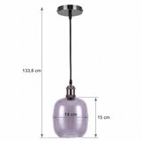 Brilagi LED Luster na sajli RETRO GLASS 1xE27/60W/230V preč. 14 cm crna/zadimljena siva Slike