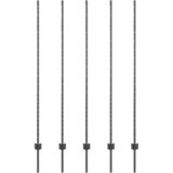  Stup za ogradu 5 pcs Siva 150 cm Čelik | shoptok.hr