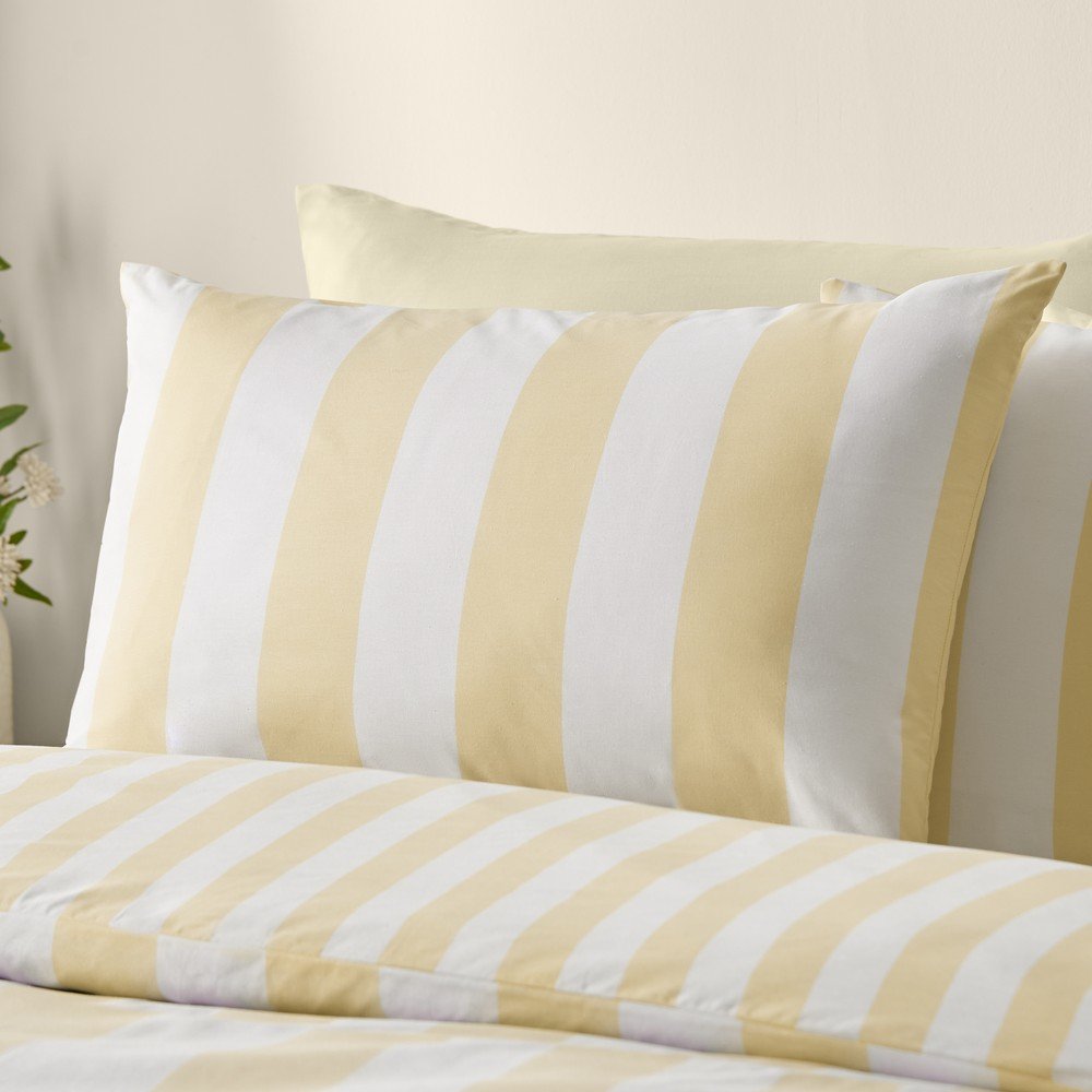 Catherine Lansfield Žuta 3-dijelna posteljina za bračni krevet 200x200 cm Cove Stripe – | shoptok.hr