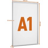 Durable Aluminijast zložljiv okvir, format A1, srebrne barve | Shoptok.si