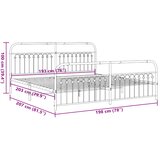  Metalni okvir kreveta uzglavlje i podnožje crni 193x203 cm | shoptok.hr