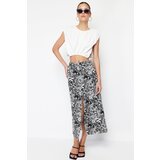 Trendyol Black Patterned Midi Length Woven Skirt Cene