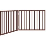  Vrata za pse s 2 panela sklopiva smeđa 160 cm od drva topole | shoptok.hr