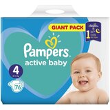 Pampers pleničke active baby, vel. 4, 9–14 kg, 76 kosov Cene