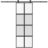 vidaXL Klizna vrata s priborom 76 x 205 cm kaljeno staklo i aluminij | shoptok.hr