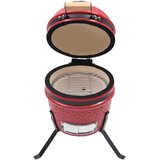  2-u-1 roštilj s pušnicom Kamado keramički 56 cm crveni | Eponuda.com