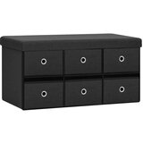 vidaXL Zložljiva klop s prostorom za shranjevanje črna 76x38x38 cm | Shoptok.si
