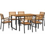  7-dijelni vrtni blagovaonski set od bagremovog drva i metala | shoptok.hr