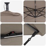  Suncobran Sivo-smeđa 249 x 249 x 250 cm Poliester i aluminij | shoptok.hr
