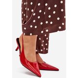 Boto Patented Stilettos With Open Heel Red Talira | shoptok.hr