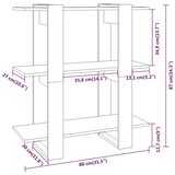 Ormarić za knjige / pregrada boja dimljenog hrasta 80x30x87 cm | shoptok.hr