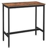 Songmics Ozka pravokotna barska miza, kuhinjska miza, visoka jedilna miza, jeklen okvir, 100 x 40 x 90 cm, enostavna montaža, industrijska, rustikalna rjava in črna LBT10X, (21387899) | Shoptok.si