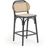 Kave Home Črni barski stoli v kompletu 2 ks iz masivnega bresta (višina sedeža 65 cm) Doriane – Cene