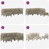  Set namještaja za dnevni boravak 5 pcs Kaki Tkanina | shoptok.hr