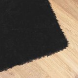  Čupavi tepih s visokim vlaknima crni 120x120 cm poliester | shoptok.hr